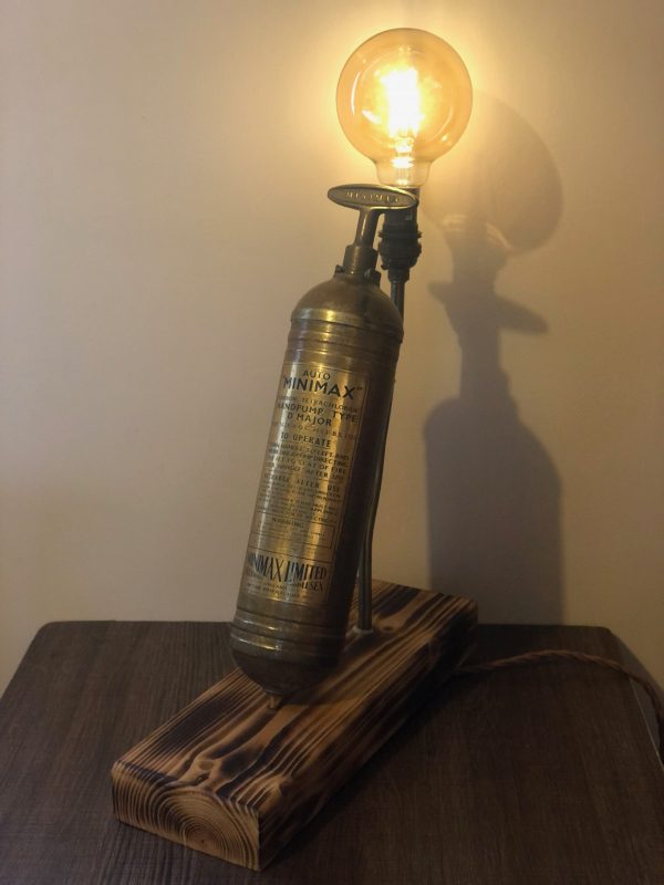 Vintage Car Fire Extinguisher Lamp